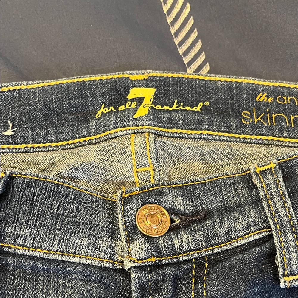 7 For All Mankind Medium Wash Denim Jeans Ankle Skinny